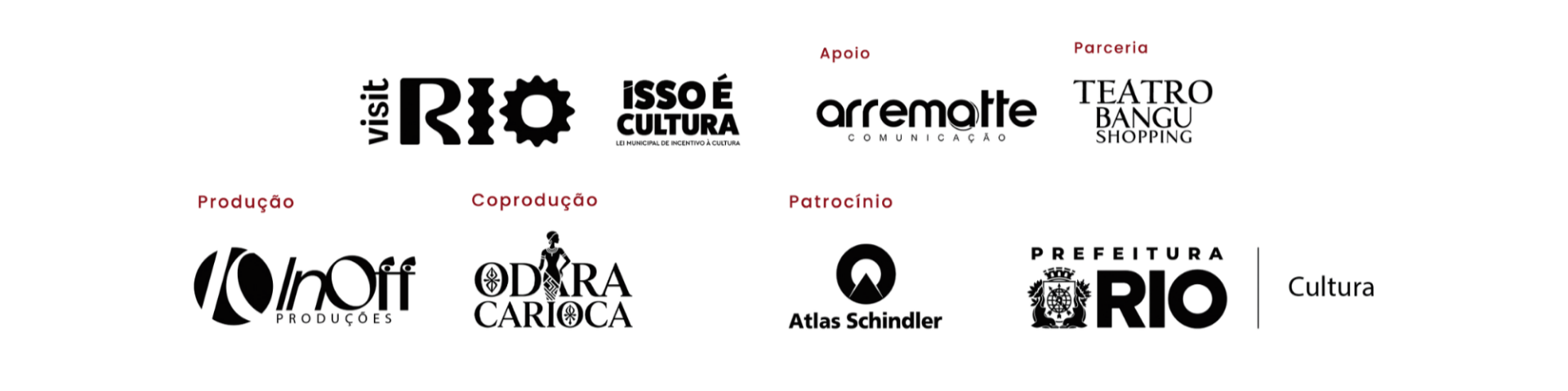 Realização, patrocínio, coprodução, apoio e parcerias do Rio + Jovem